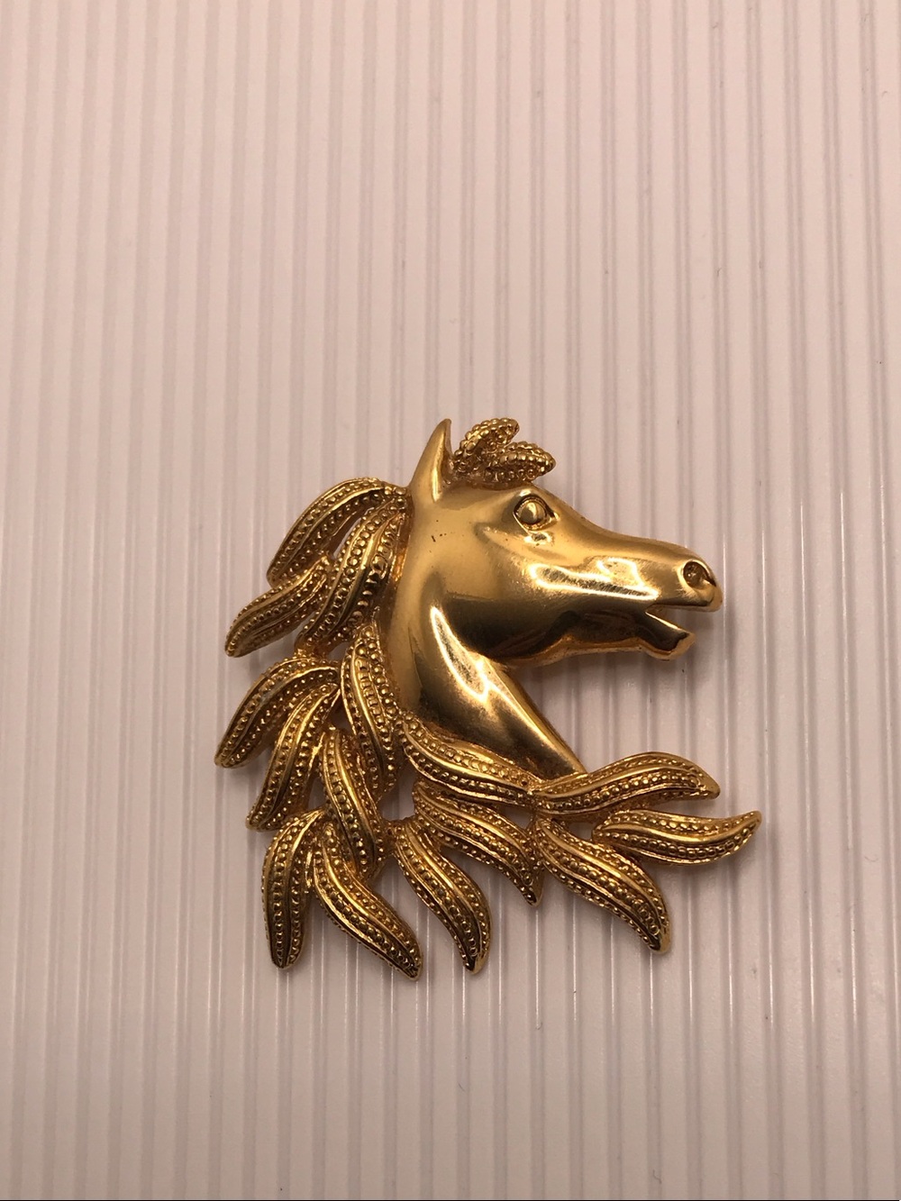 Napier Gold-tone Horse Head Brooch